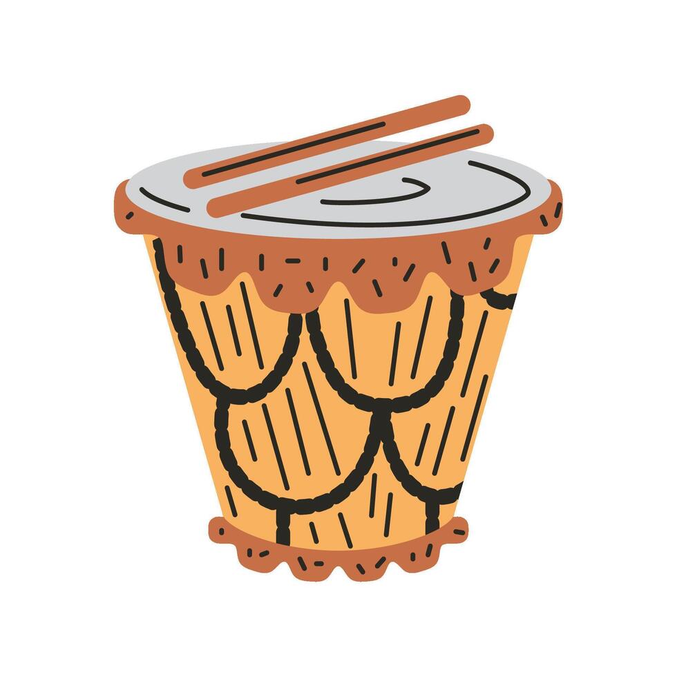 vallenato legend drum music isolated illustration vector