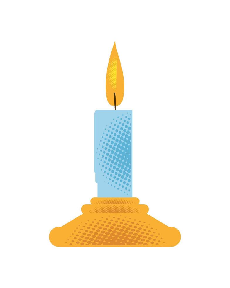 burning candle isolated illustration vector