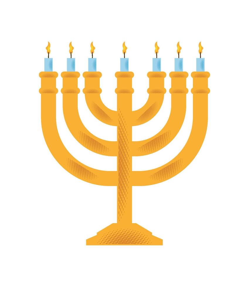hanukkah menorah and candles illustration vector