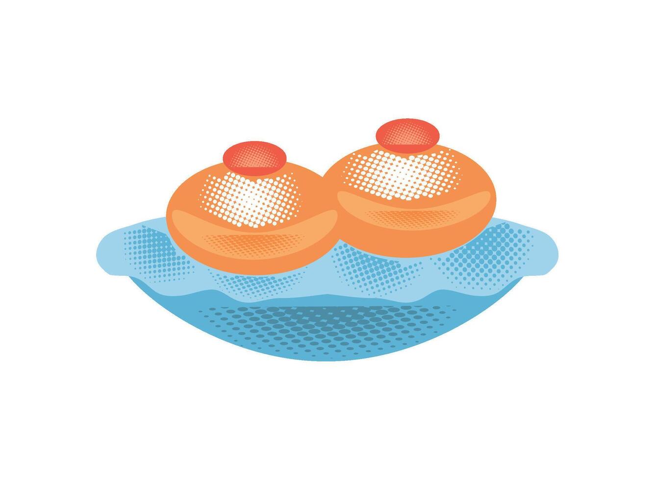 hanukkah pastry sufganiyot isolated illustration vector