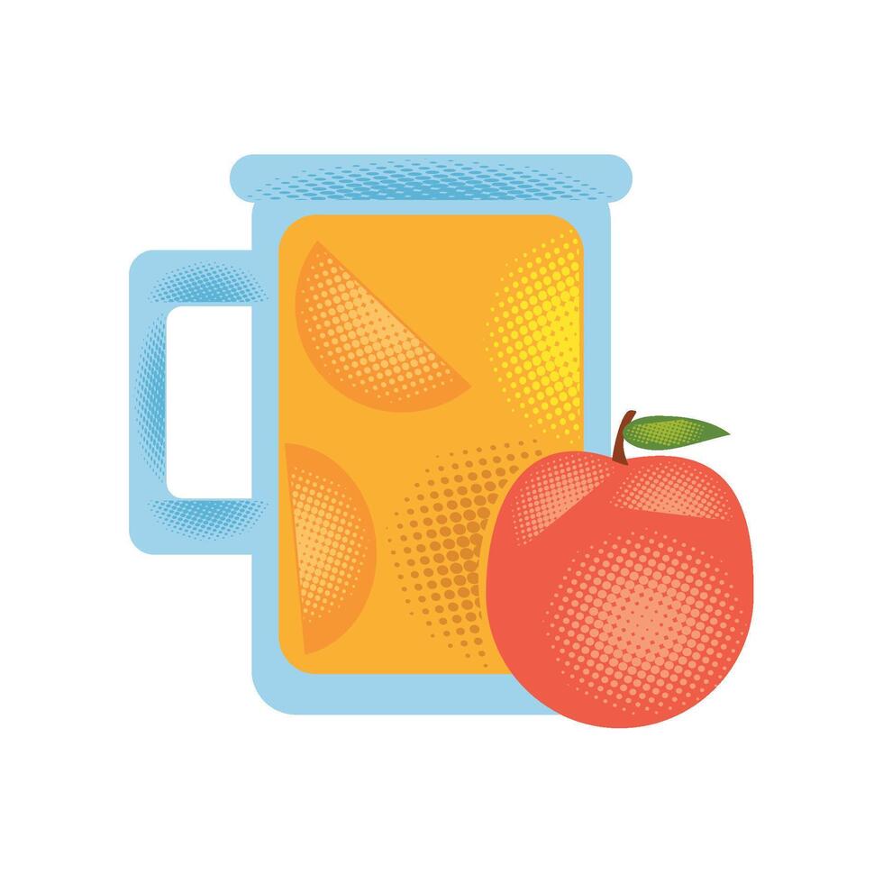 apple juice and fruit isolated illustration vector