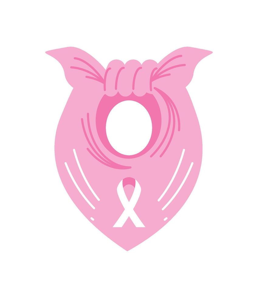 breast cancer awareness scarf illustration vector