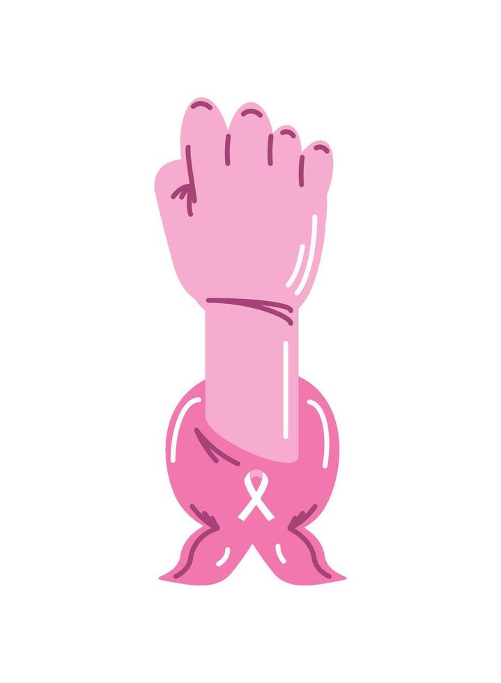 breast cancer awareness fist illustration vector
