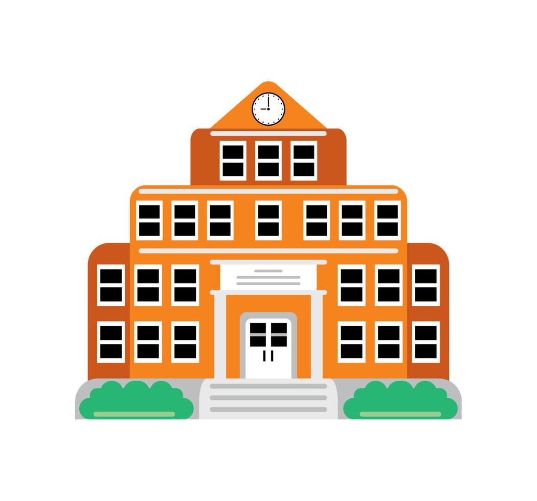 school building design isolated illustration vector