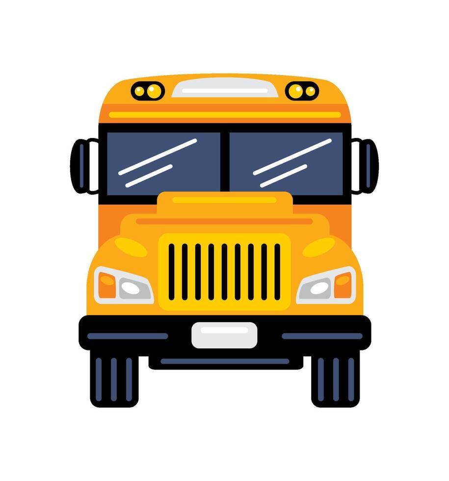 school bus front view isolated vector