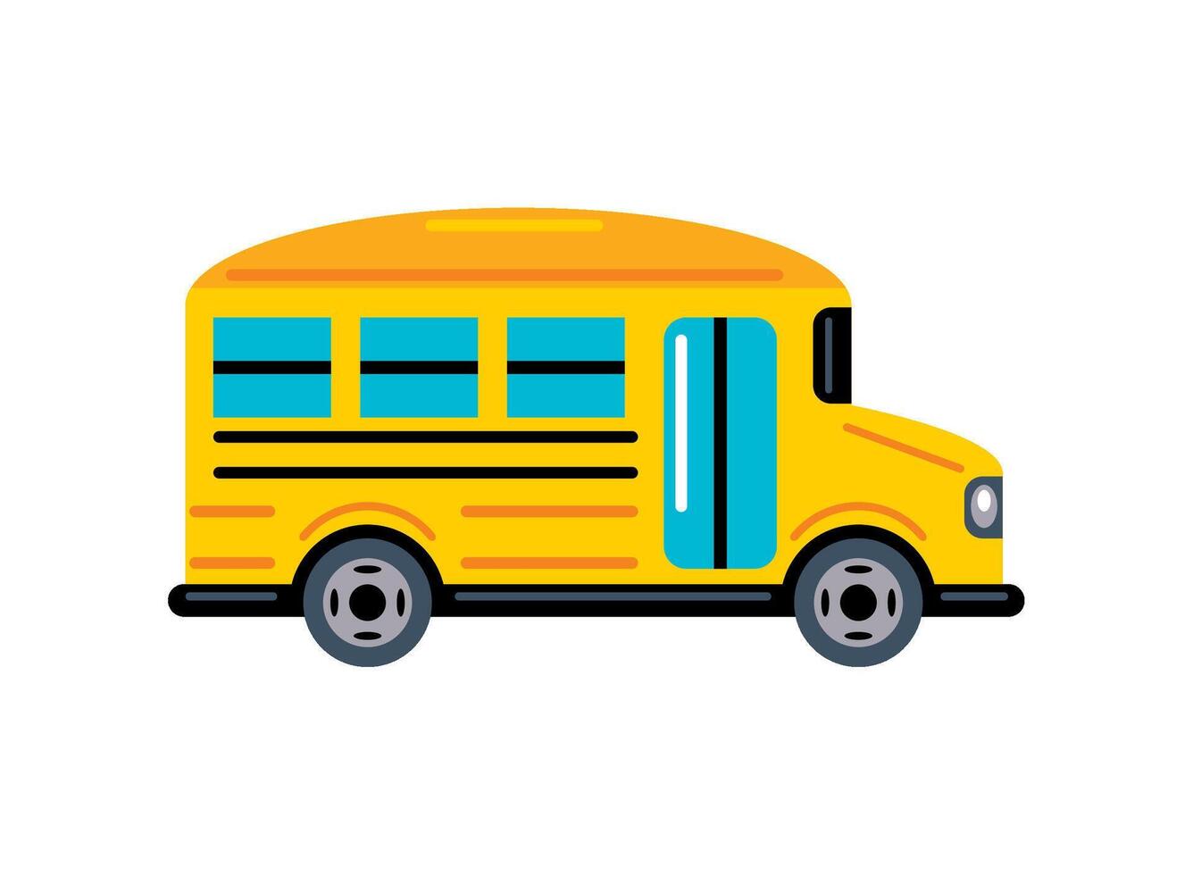 school bus education isolated illustration vector