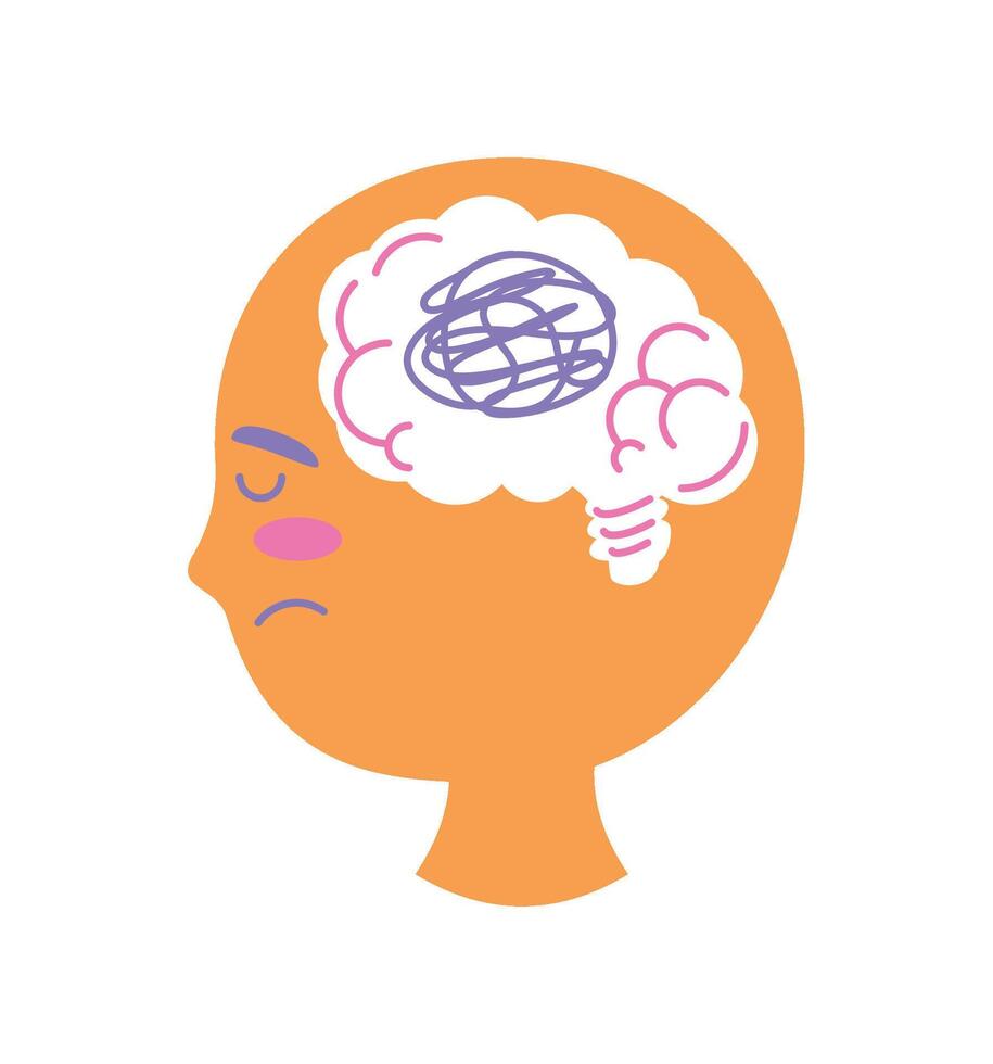 attention deficit hyperactivity disorder disease illustration vector