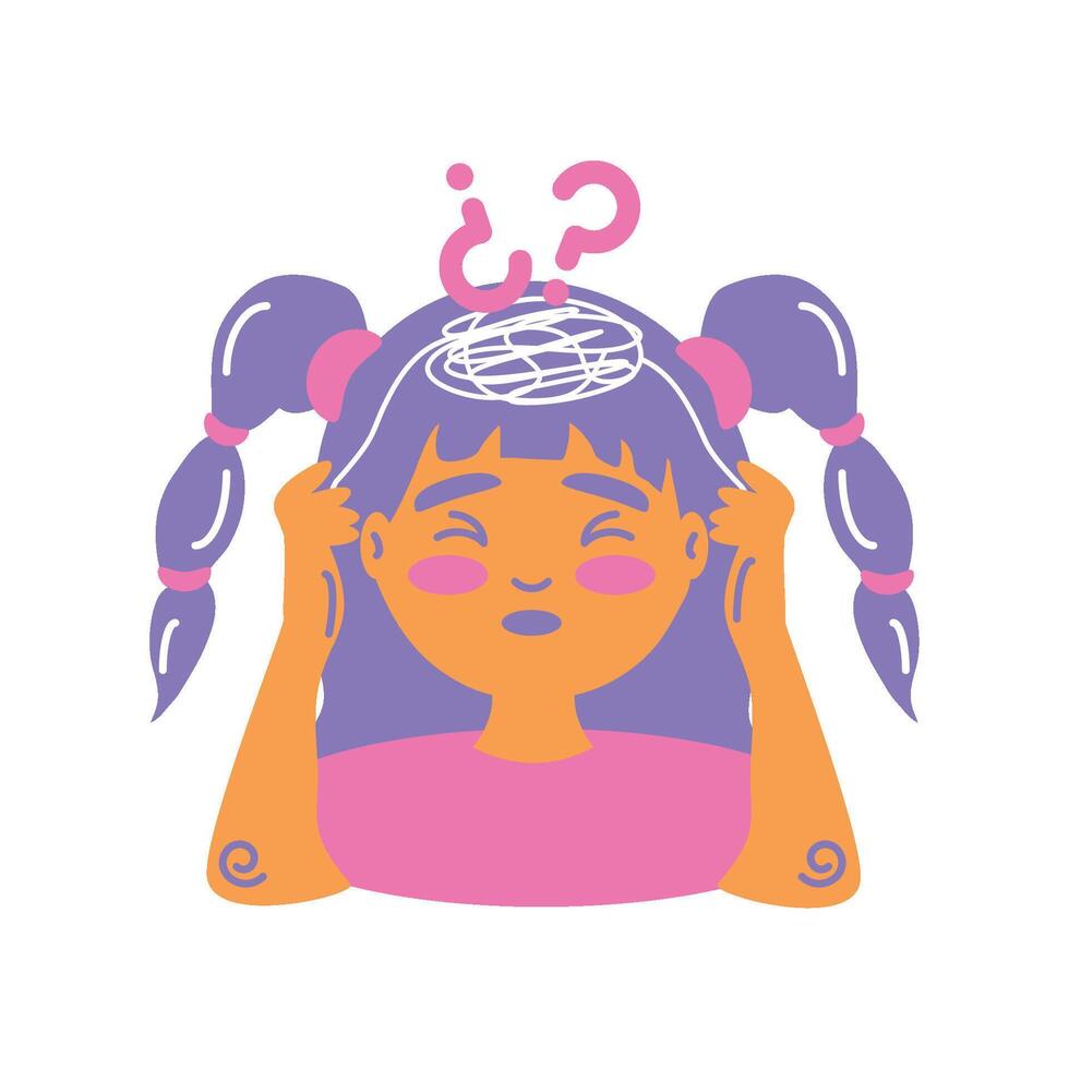 attention deficit hyperactivity disorder neurology illustration vector