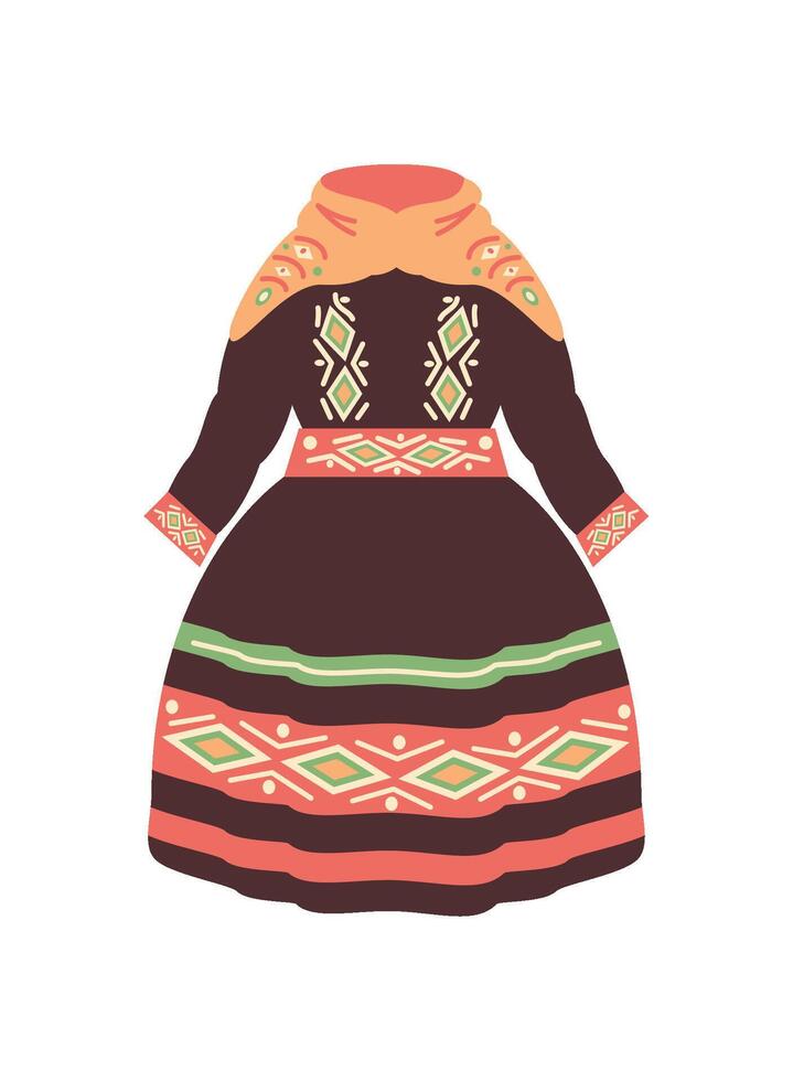 peru female costume illustration isolated vector