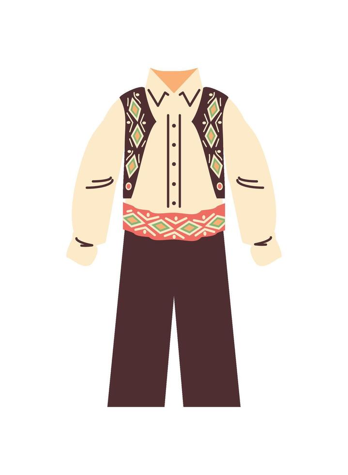 peru male costume illustration isolated vector