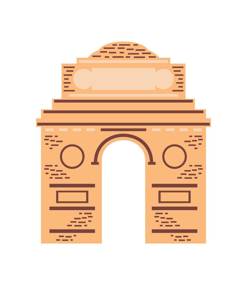 india gate monument illustration isolated vector