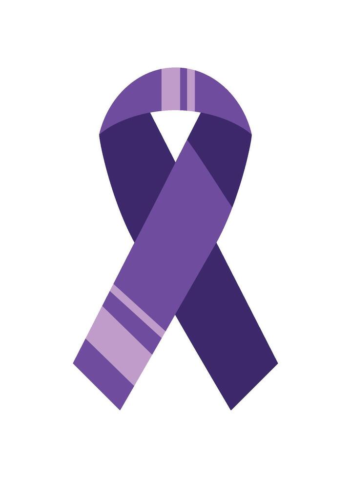 epilepsy day purple ribbon isolated vector