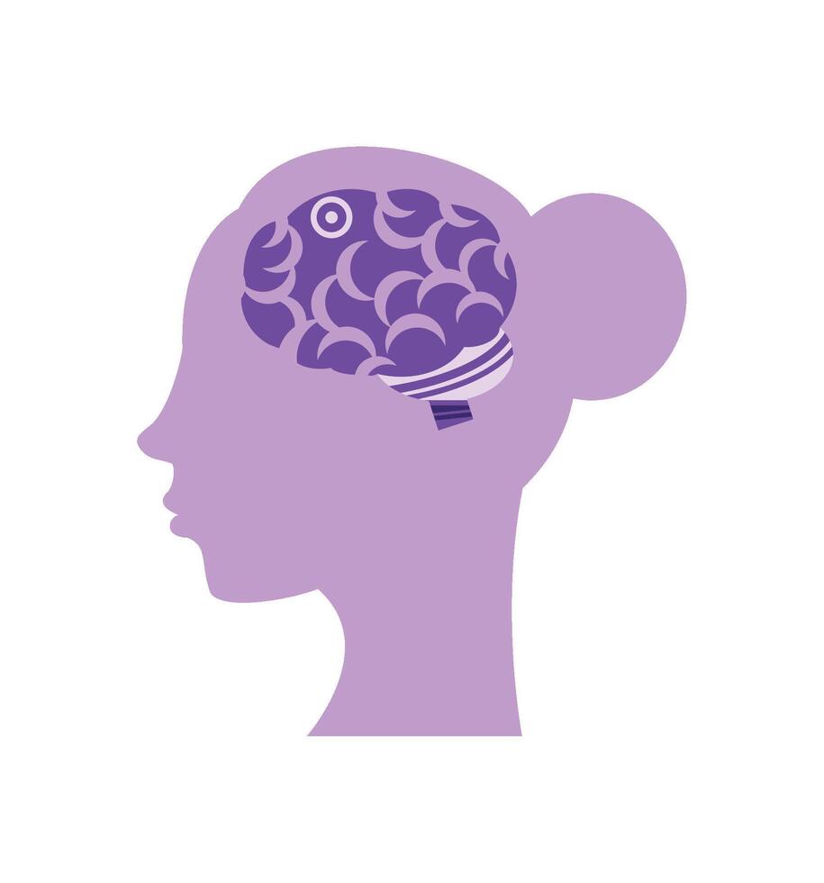 epilepsy day female brain illustration isolated vector