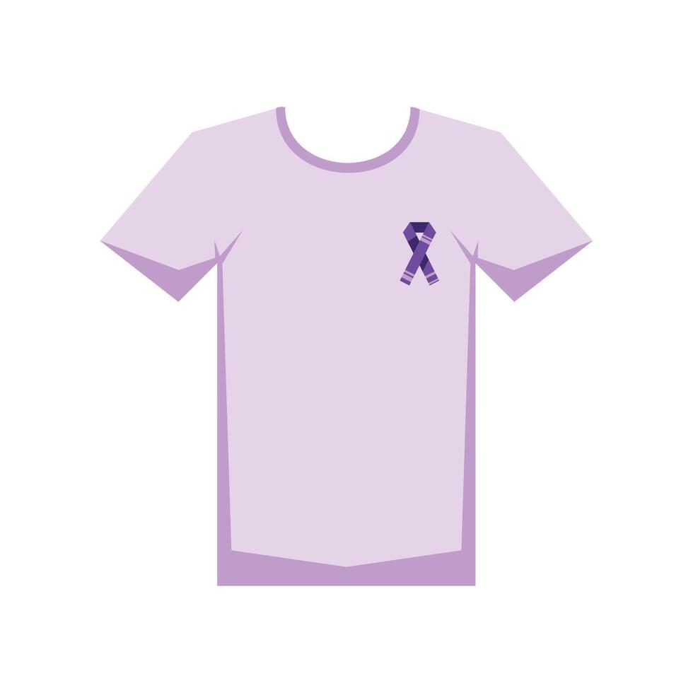 epilepsy day shirt with purple ribbon isolated vector