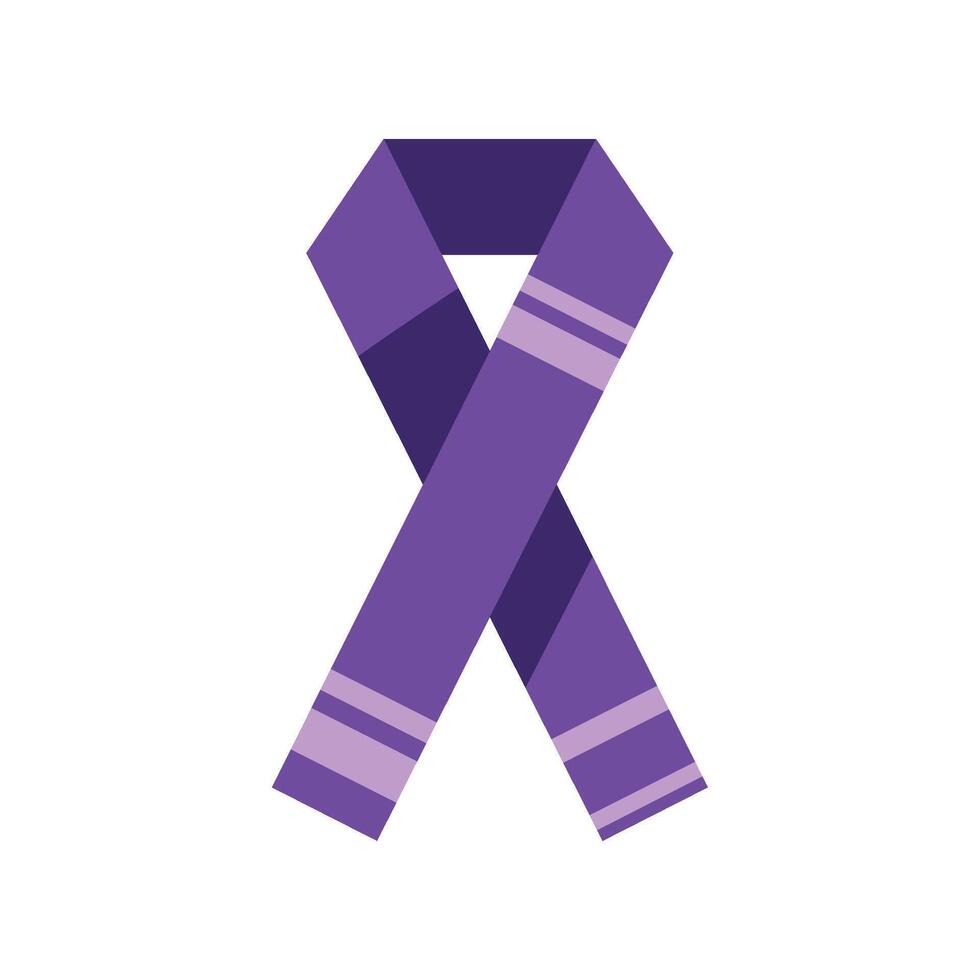 epilepsy day purple ribbon design isolated vector