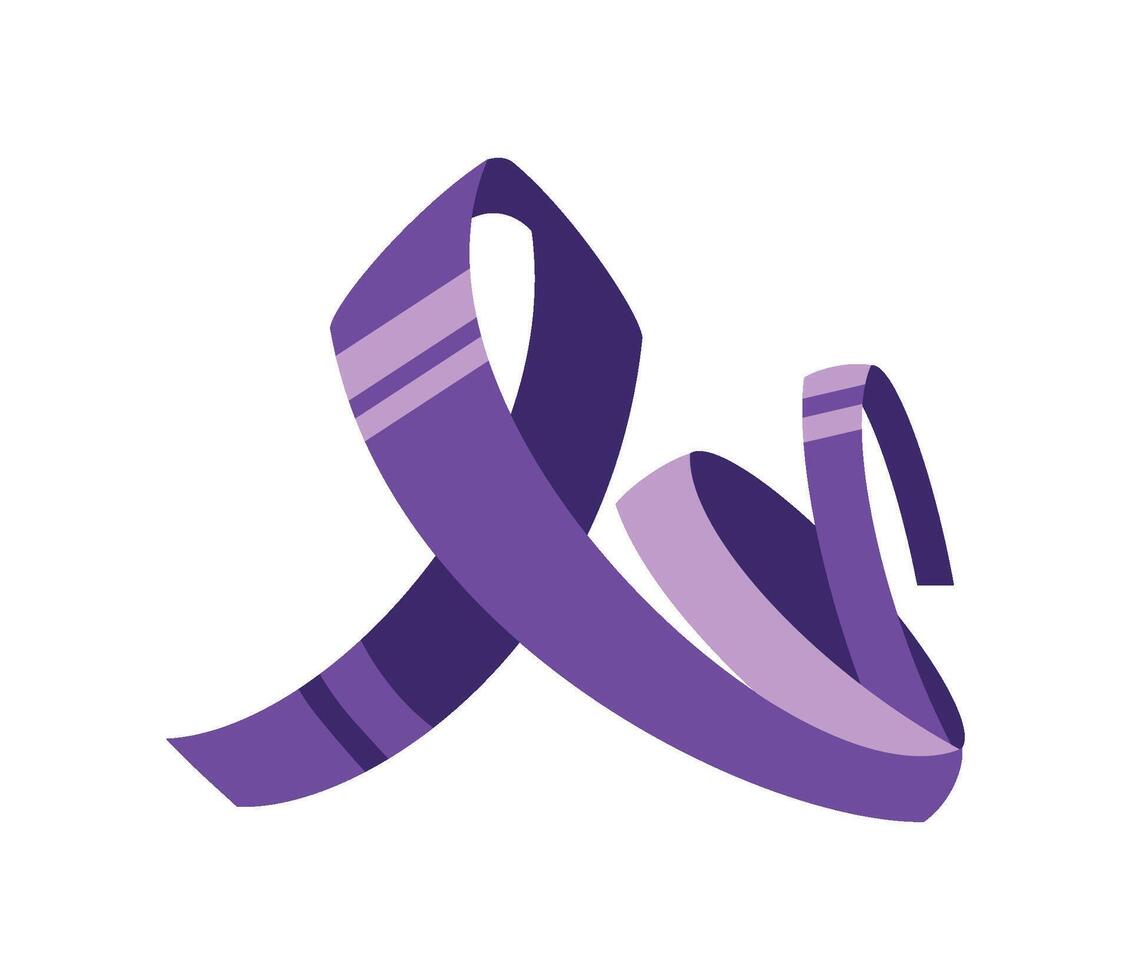 epilepsy day purple ribbon support isolated vector