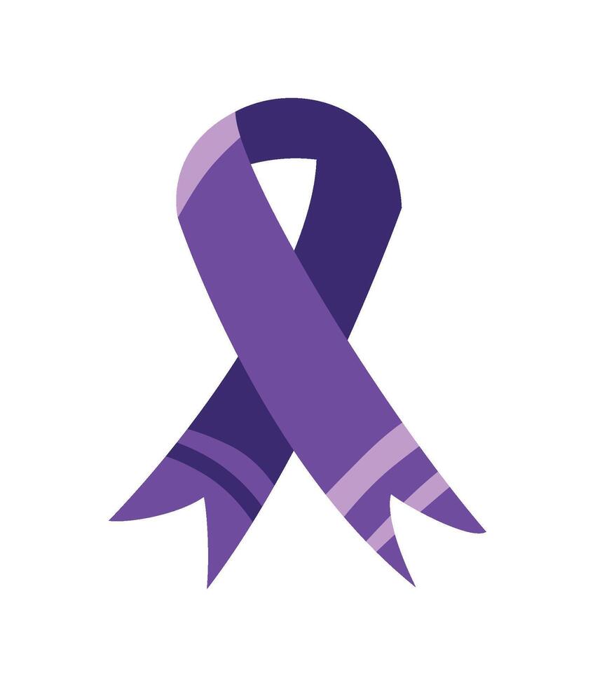 epilepsy day purple ribbon isolated style vector