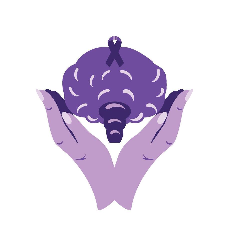 epilepsy day campaing illustration isolated vector