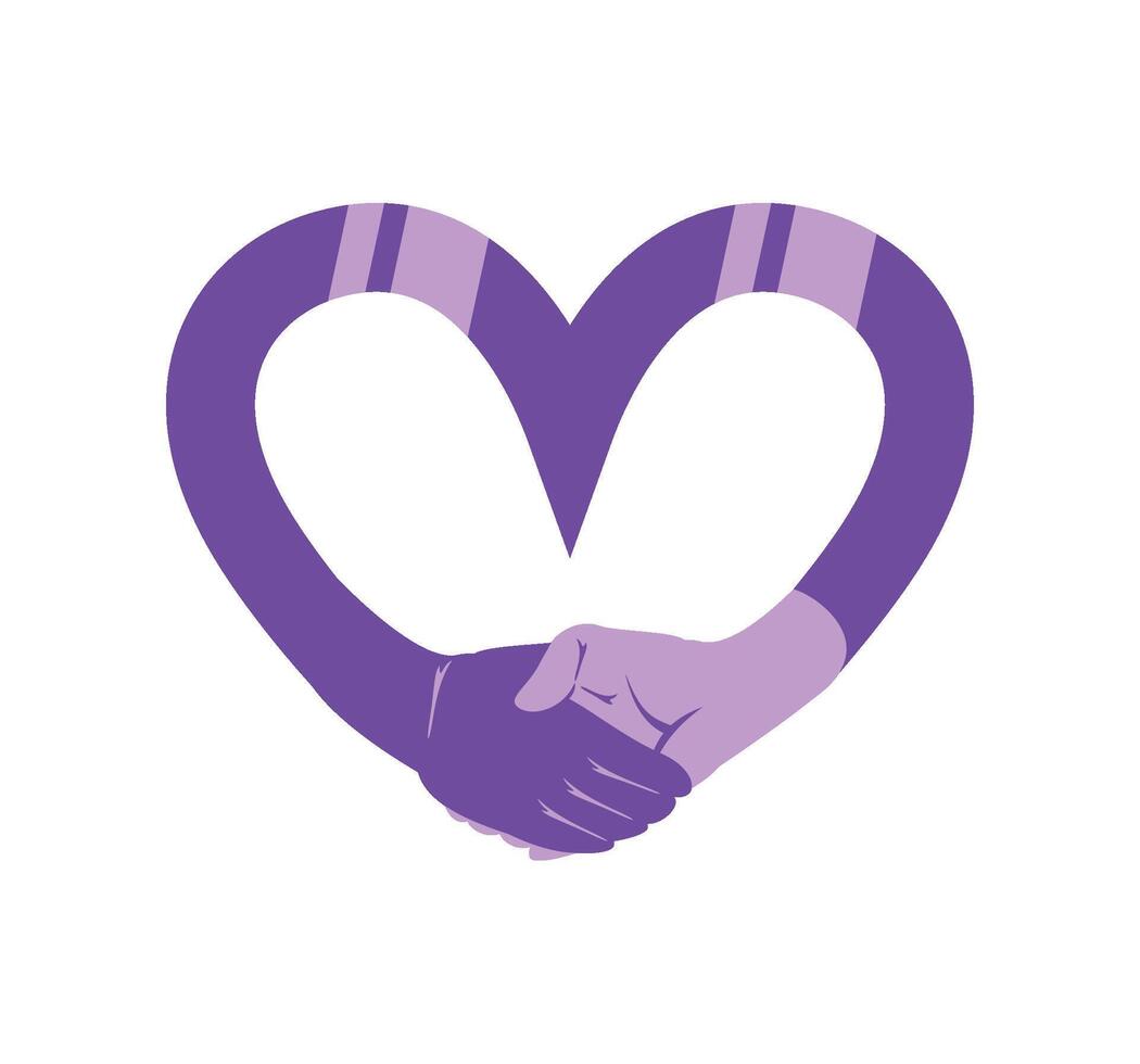 epilepsy day purple heart illustration isolated vector