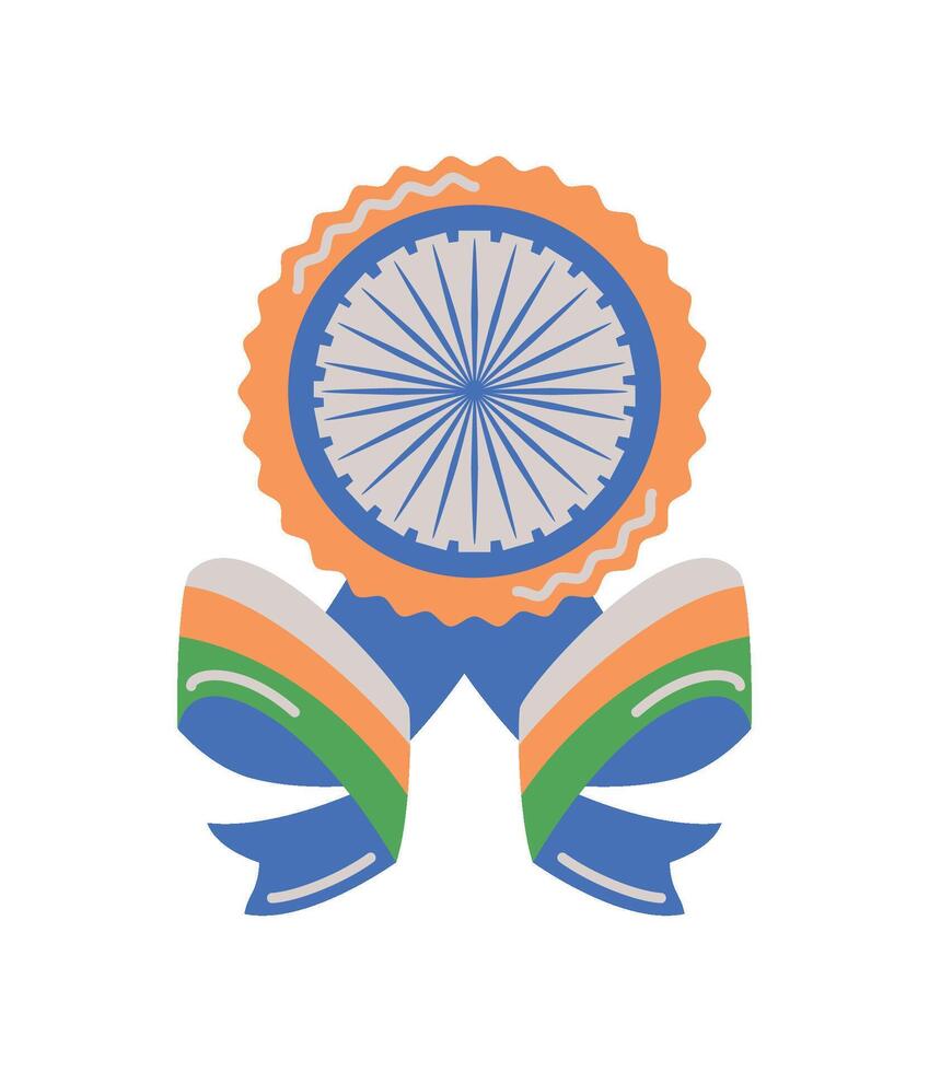 republic day india flag and wheel illustration vector