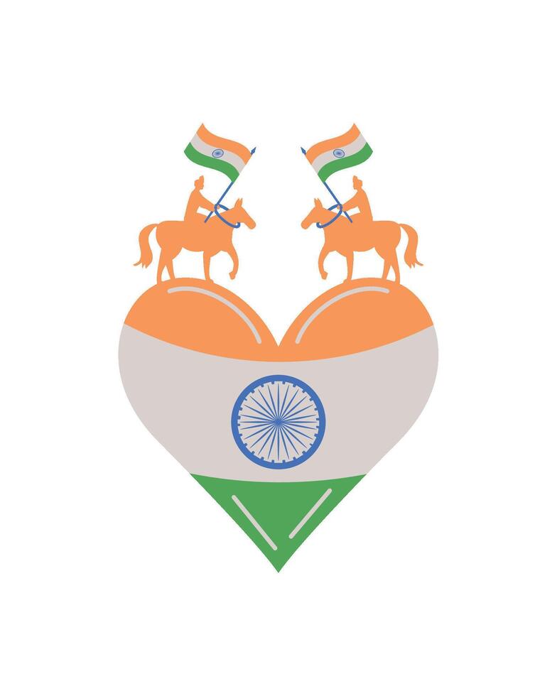 republic day india flag national illustration vector