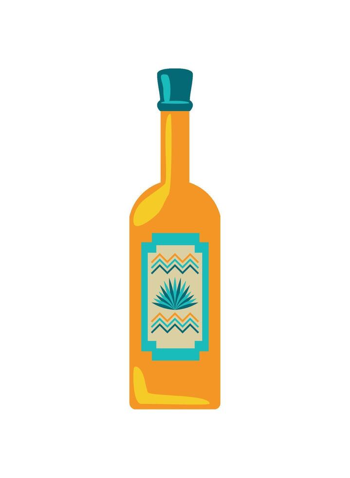 mexico mezcal drink bottle illustration vector