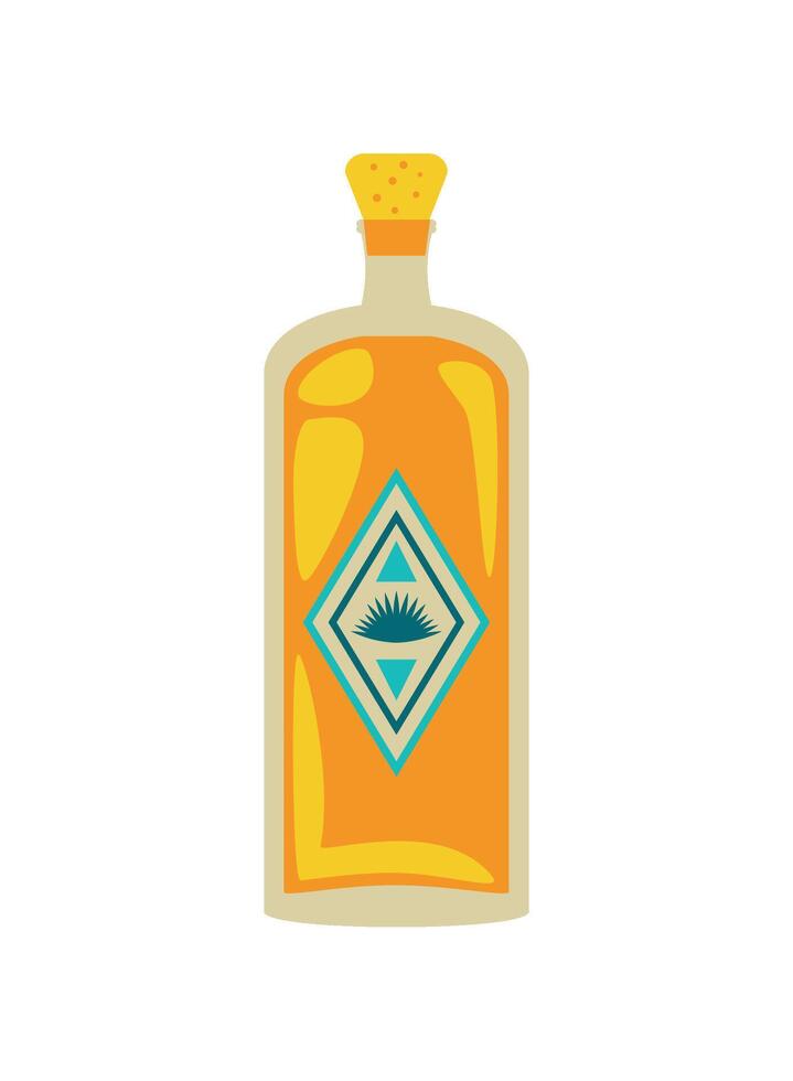 mexico mezcal bottle illustration design vector