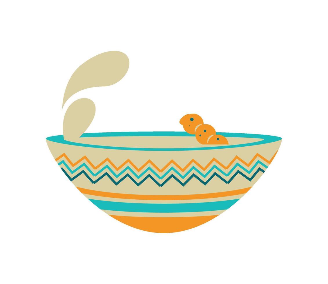 mexico mezcal worm in bowl illustration vector
