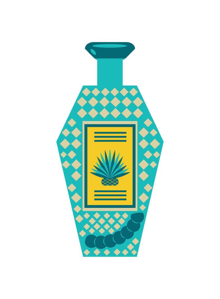 mexico mezcal bottle illustration design vector
