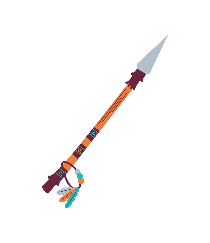 native american spear illustration isolated vector