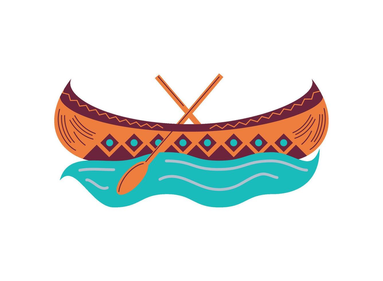 native american canoe illustration isolated vector