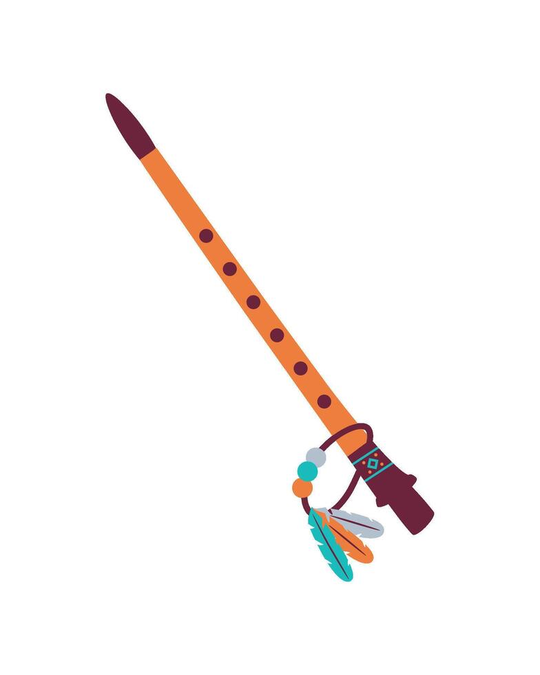 native american flute illustration isolated vector