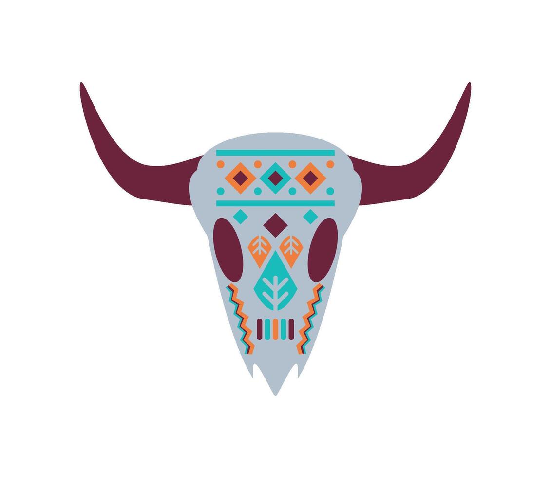 native american skull illustration isolated vector