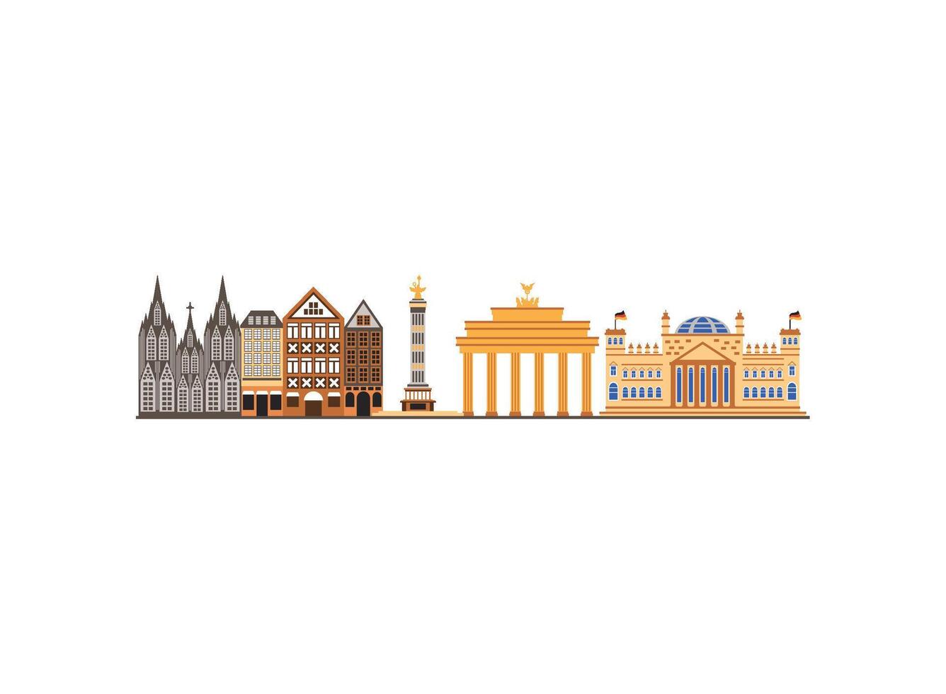 germany famous landmark illustration isolated vector