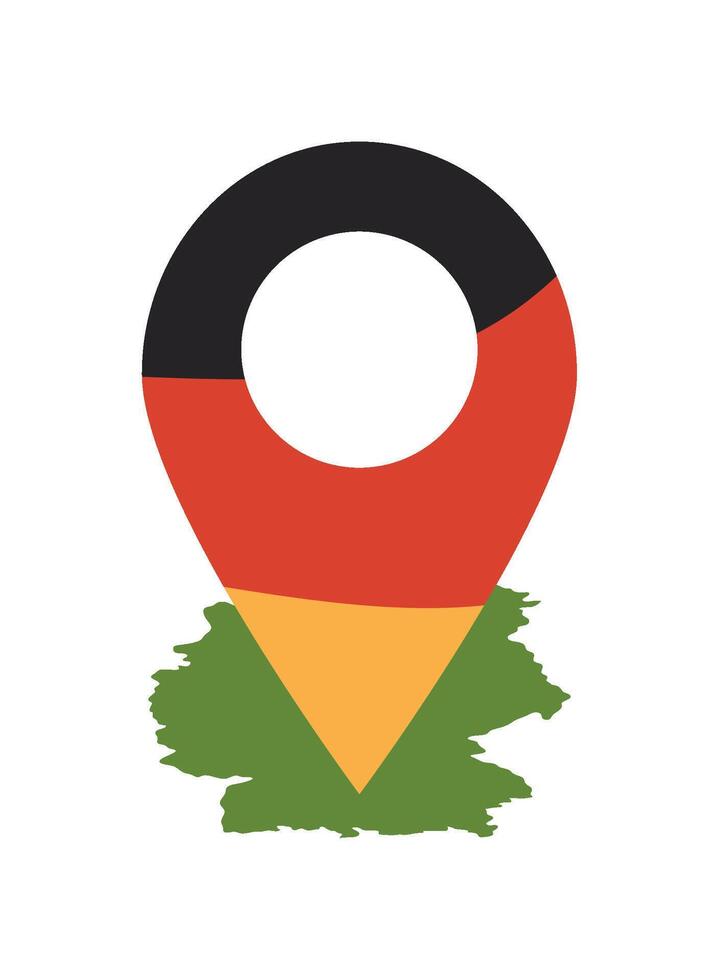 germany pin location with flag illustration isolated vector
