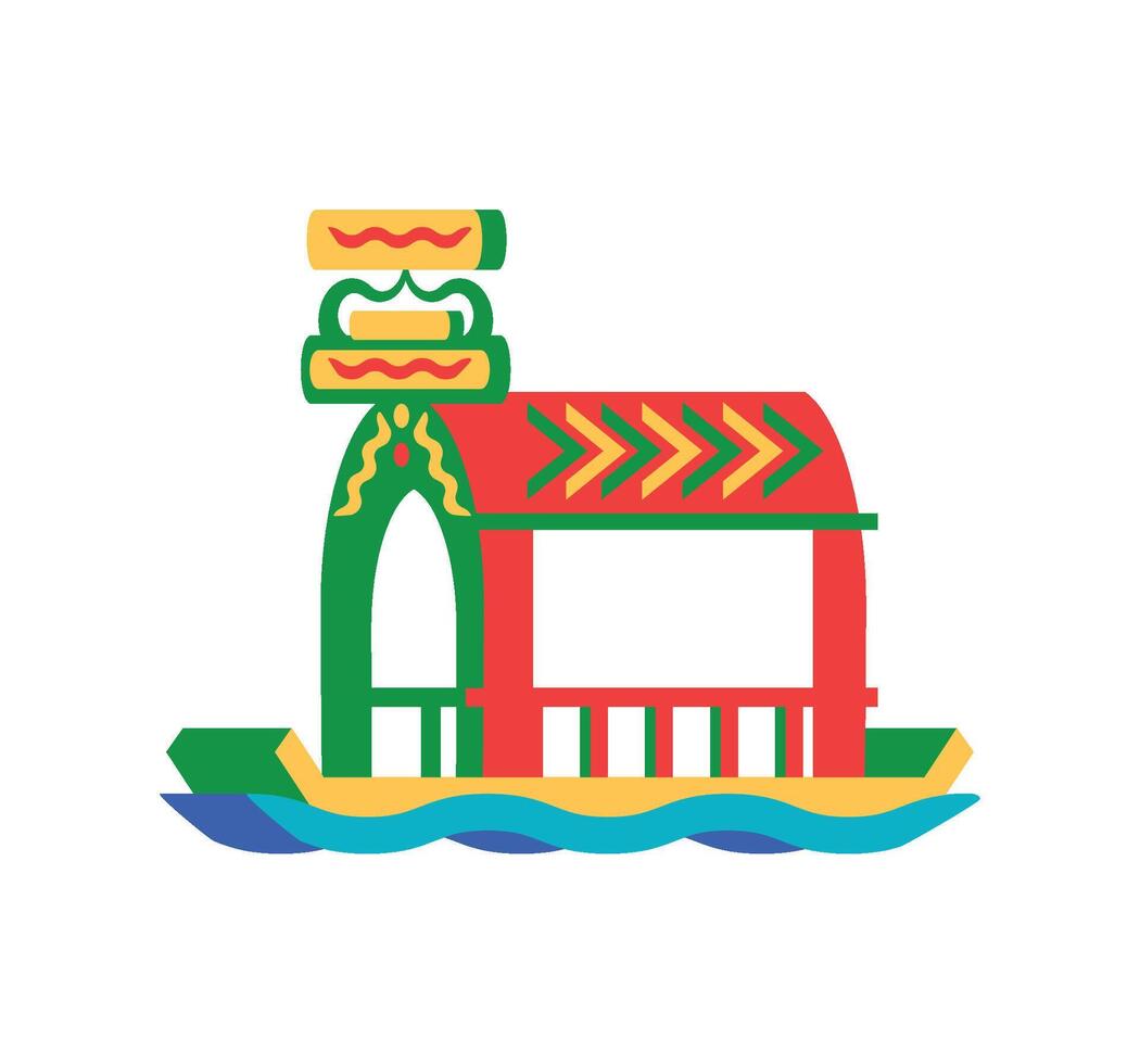 mexico trajinera isolated illustration vector