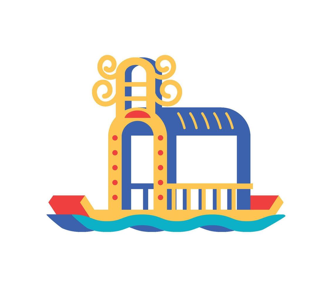 mexico trajinera illustration isolated icon vector