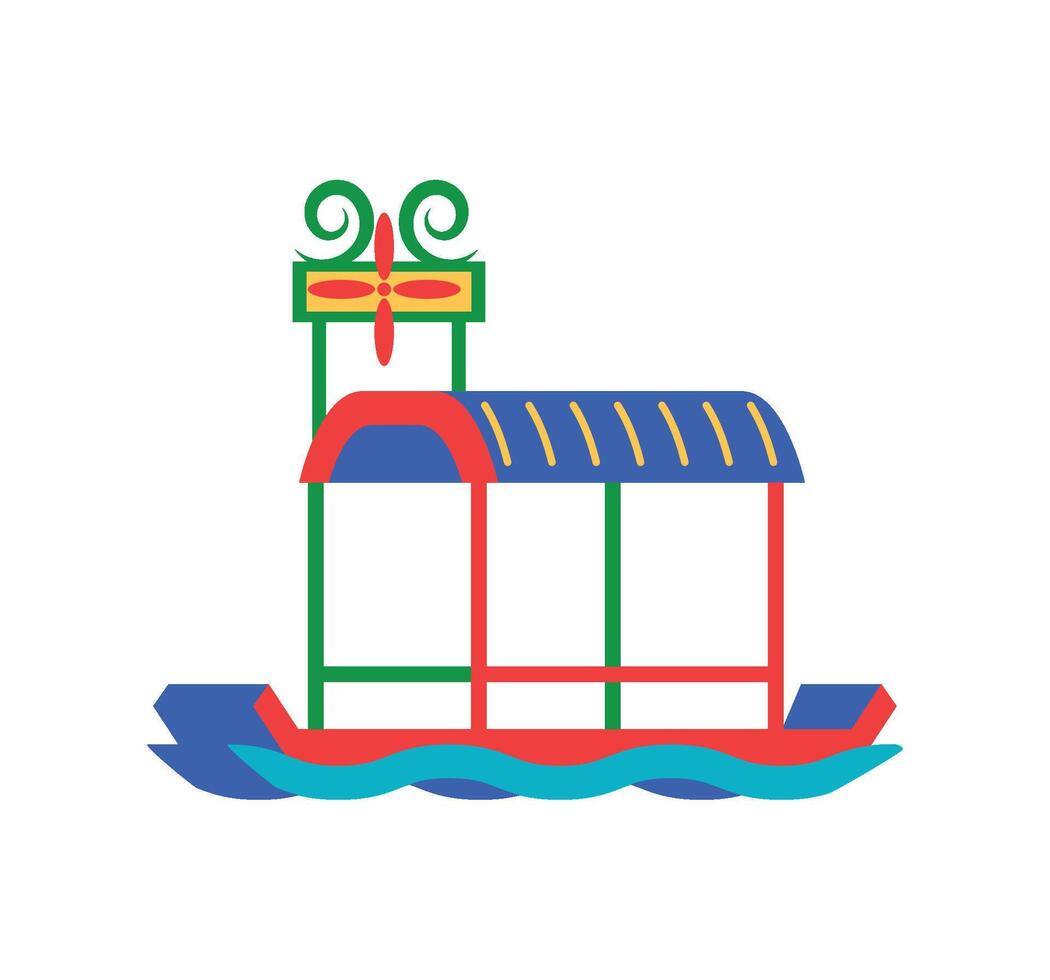 mexico trajinera xochimilco illustration isolated vector
