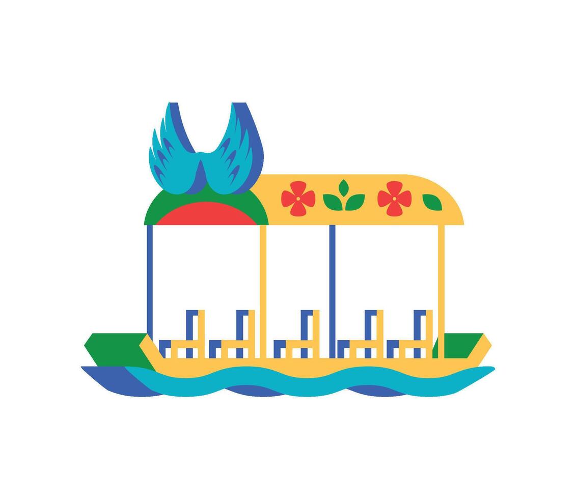 mexico trajinera recreational isolated design vector
