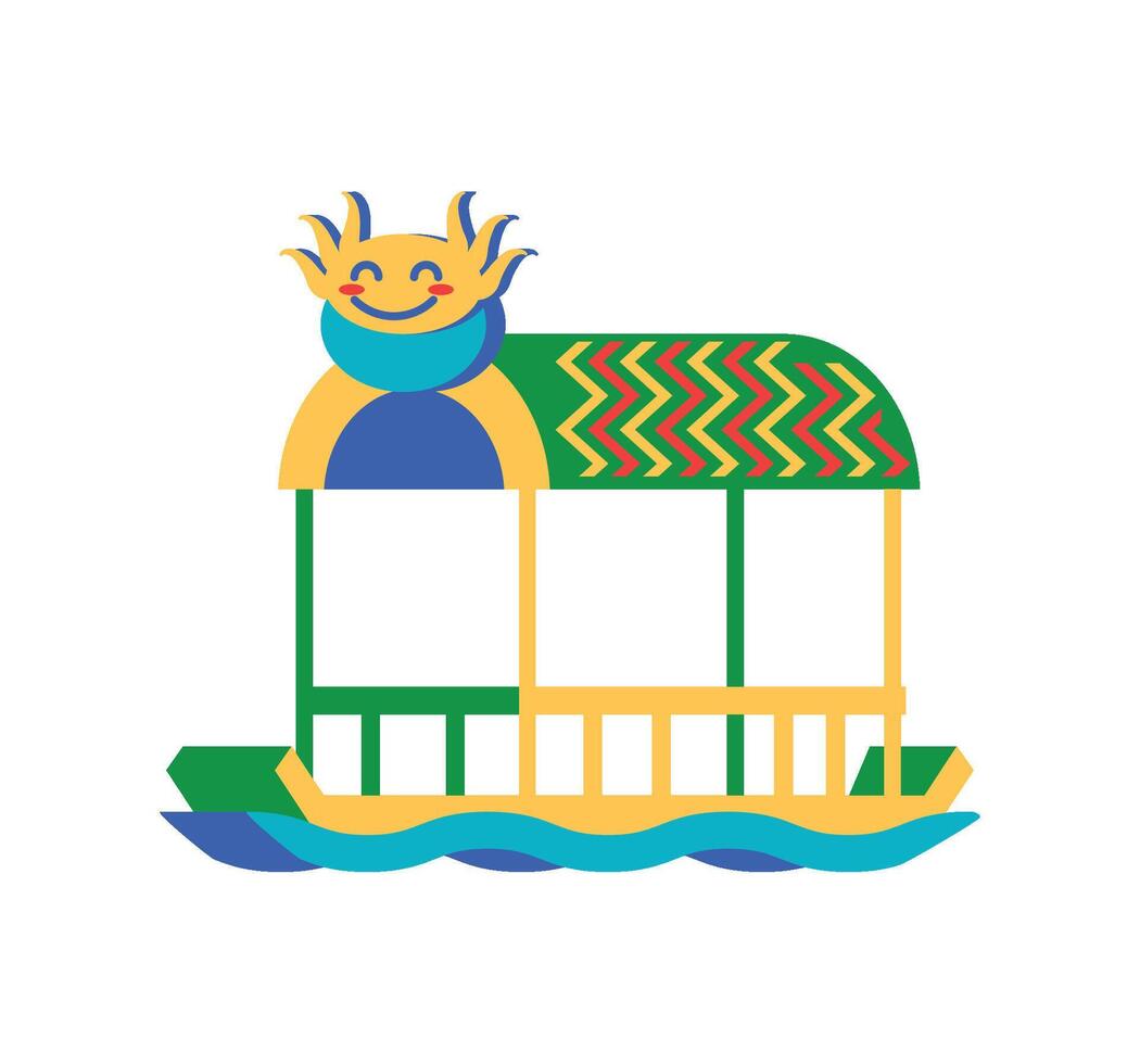 mexico trajinera design isolated vector