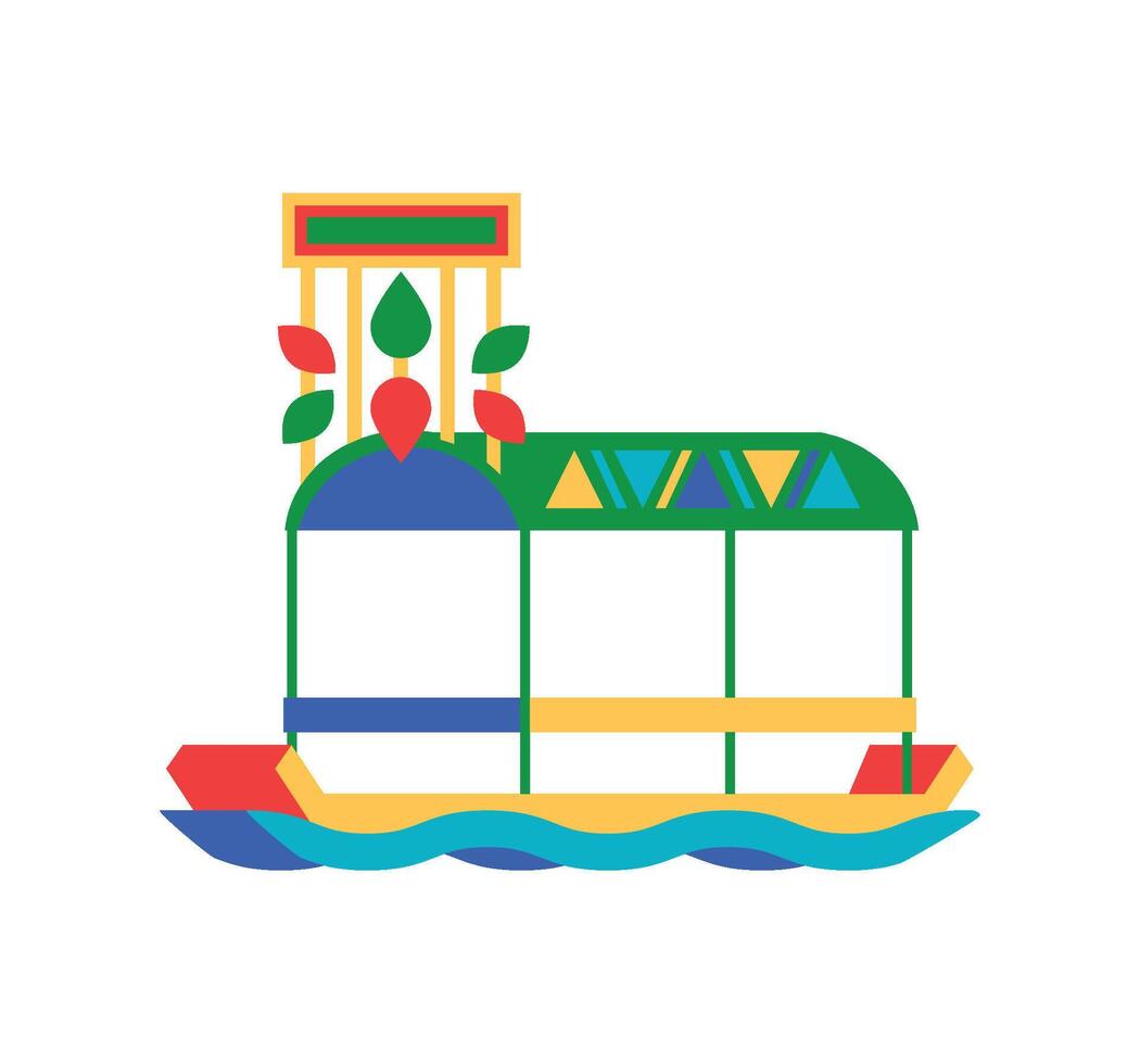 mexico trajinera tradition illustration isolated vector