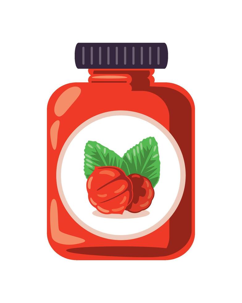 acai berry jam illustration isolated vector