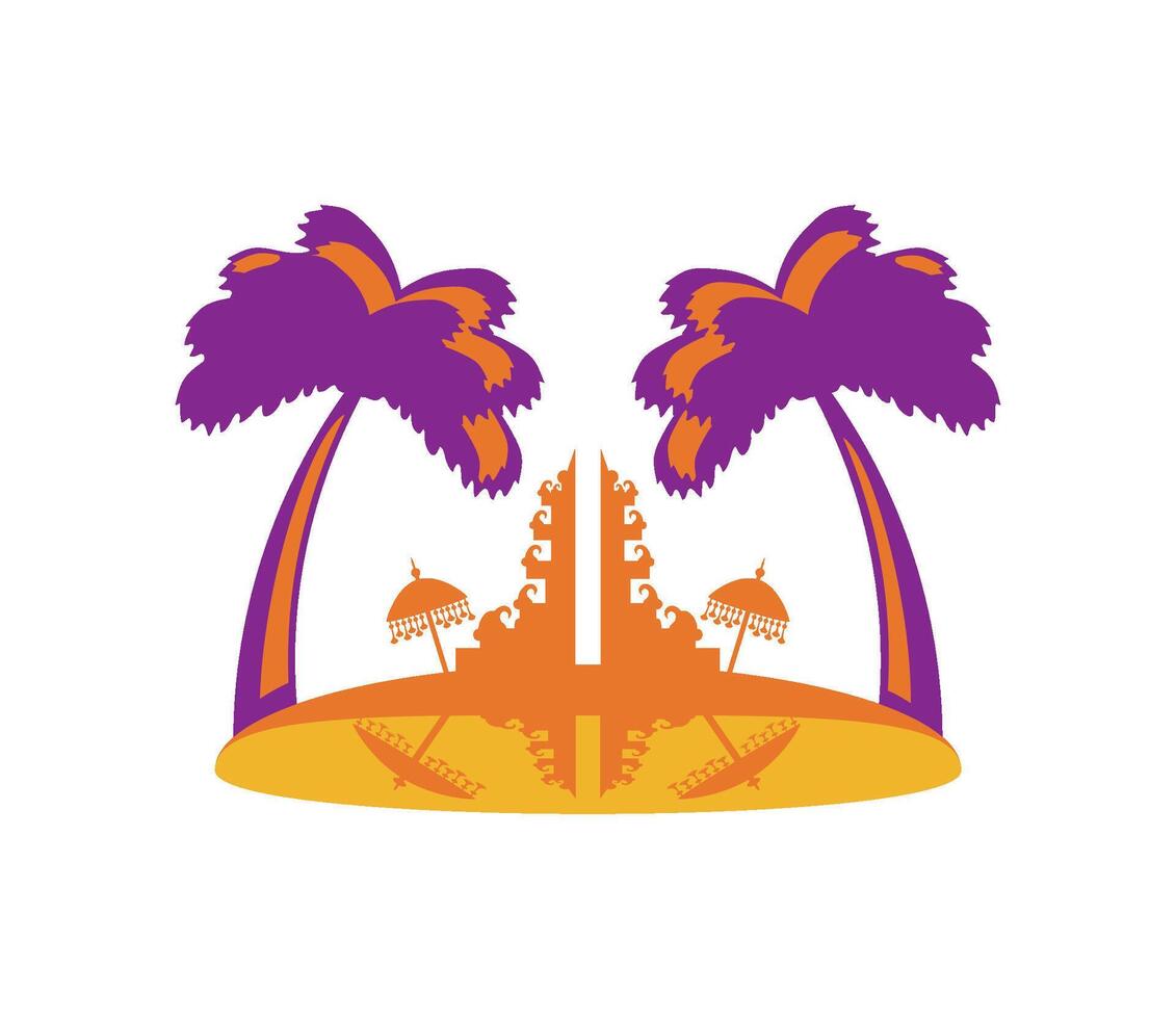 nyepi bali landmark illustration isolated vector
