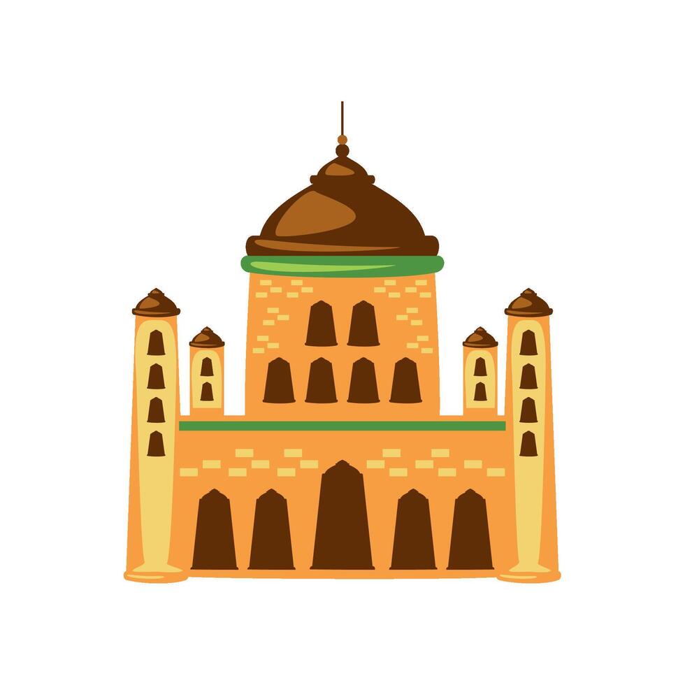 idul fitri mosque illustration design vector