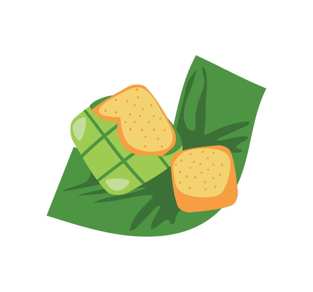 idul fitri ketupat illustration isolated vector