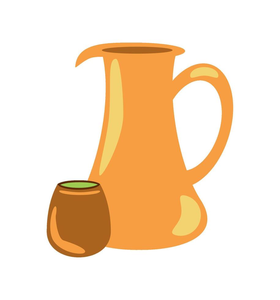idul fitri pitcher and cup illustration vector