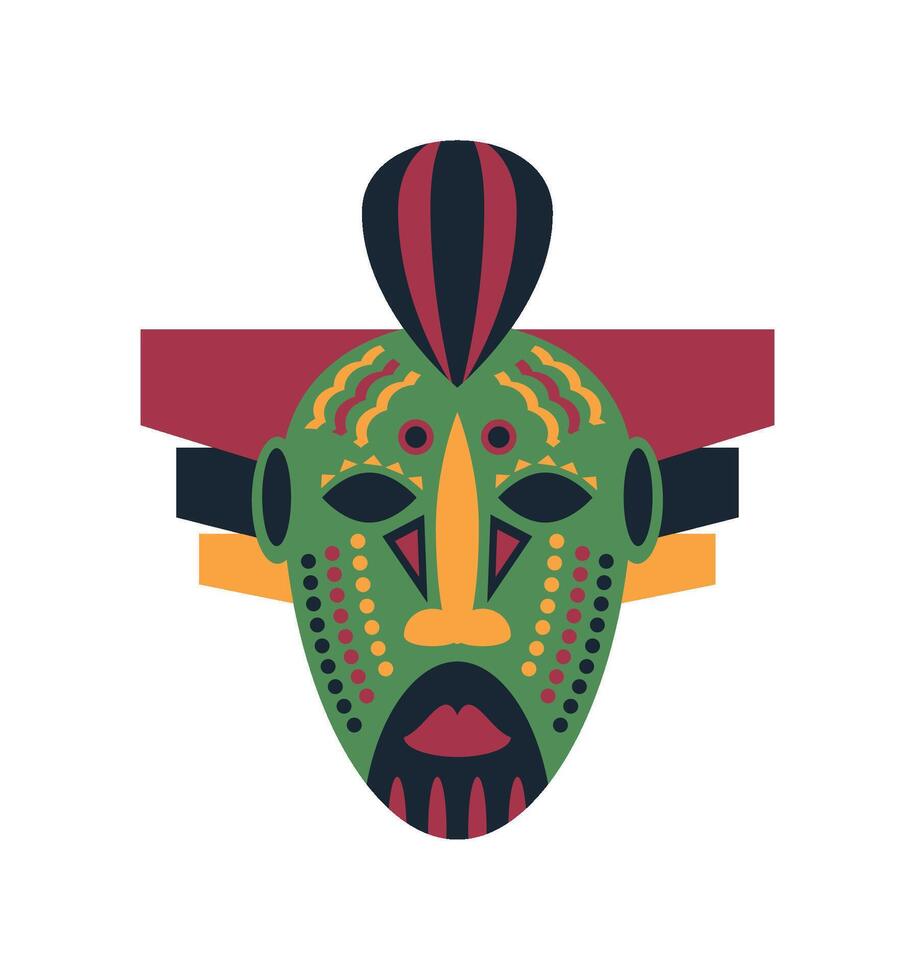 nigerian mask wood illustration isolated vector
