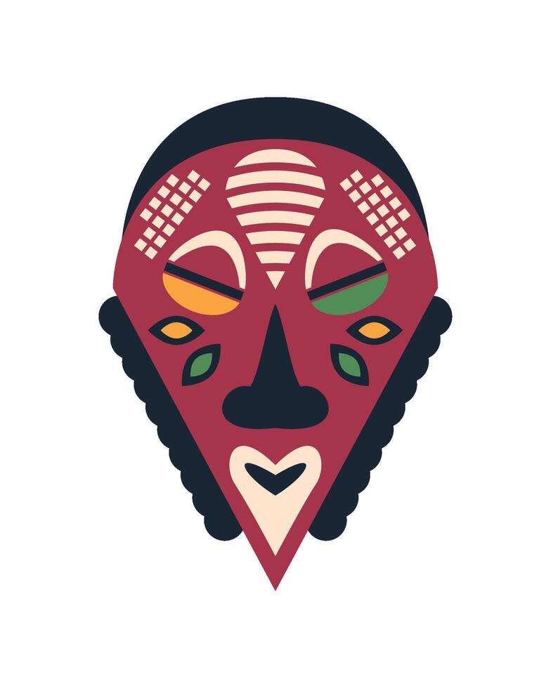 nigerian mask decorative illustration isolated vector
