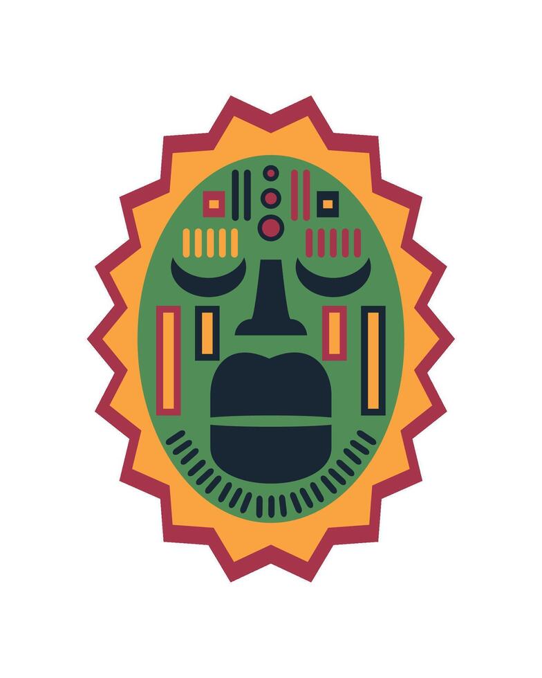 nigerian mask ancient illustration isolated vector