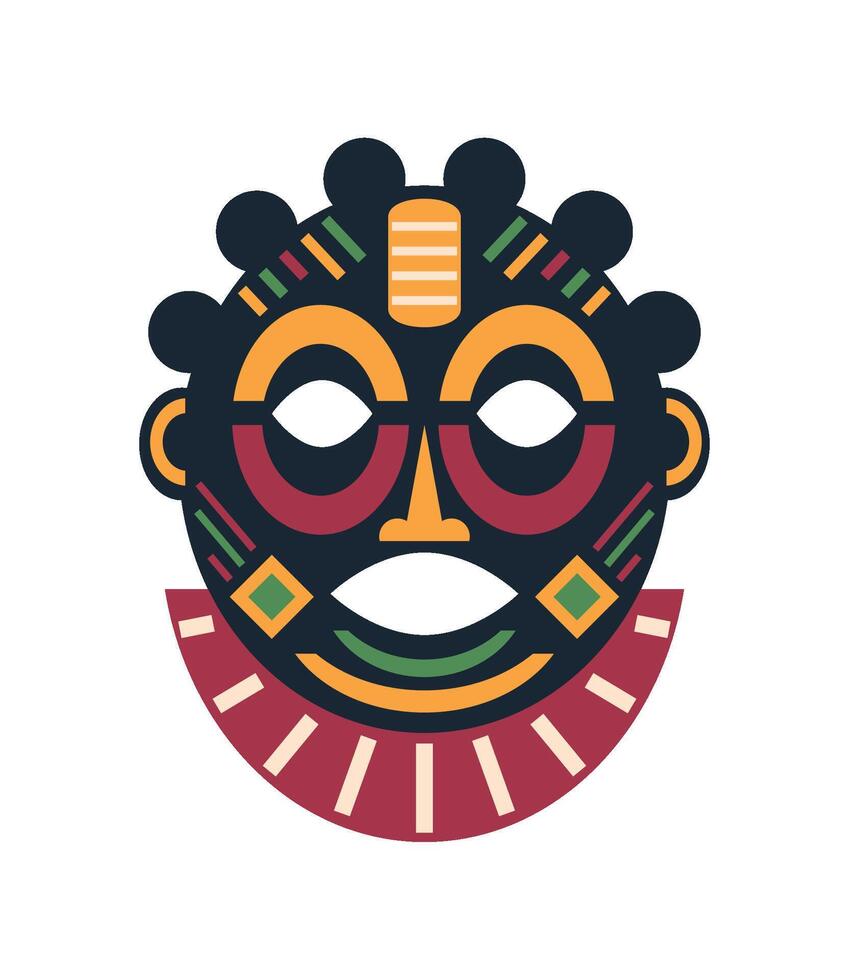 nigerian mask folklore illustration isolated vector